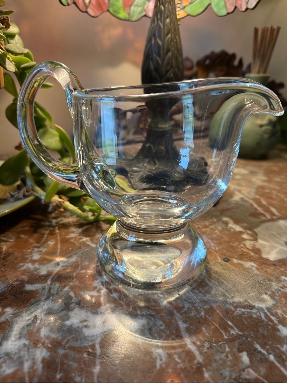 Clear Heavy Hand Blown Glass Sauce/Gravy Boat - Classic Serveware